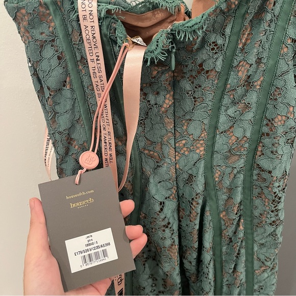 NWT House of CB Midi Maxi Dress Green Lace Joelle Underwire Bodycon size S - Picture 9 of 10